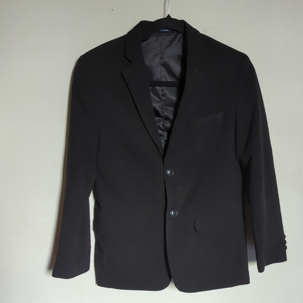 Chaps Sports Blazer Black Two-Button Wedding Easter Boys Size 14